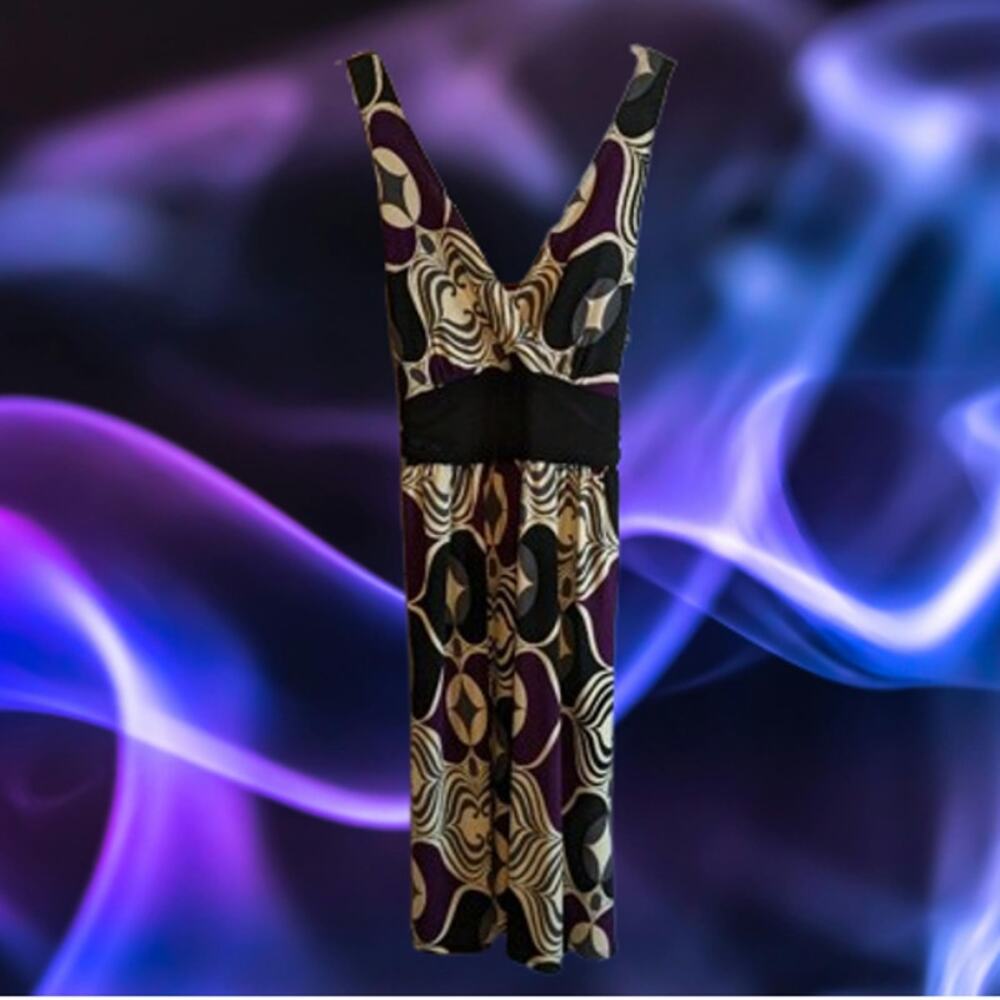 Monroe & Main 12 Sleeveless V neck polyester blend stretch woman's  dress.